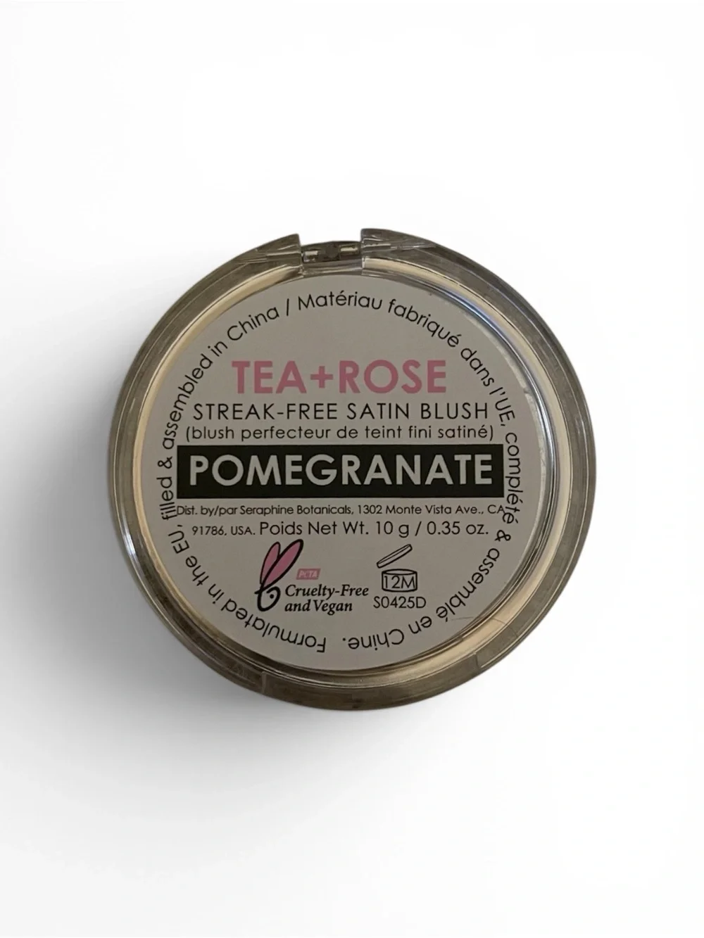 Seraphine Botanicals Tea + Rose Satin Blush Pomegranate NIB